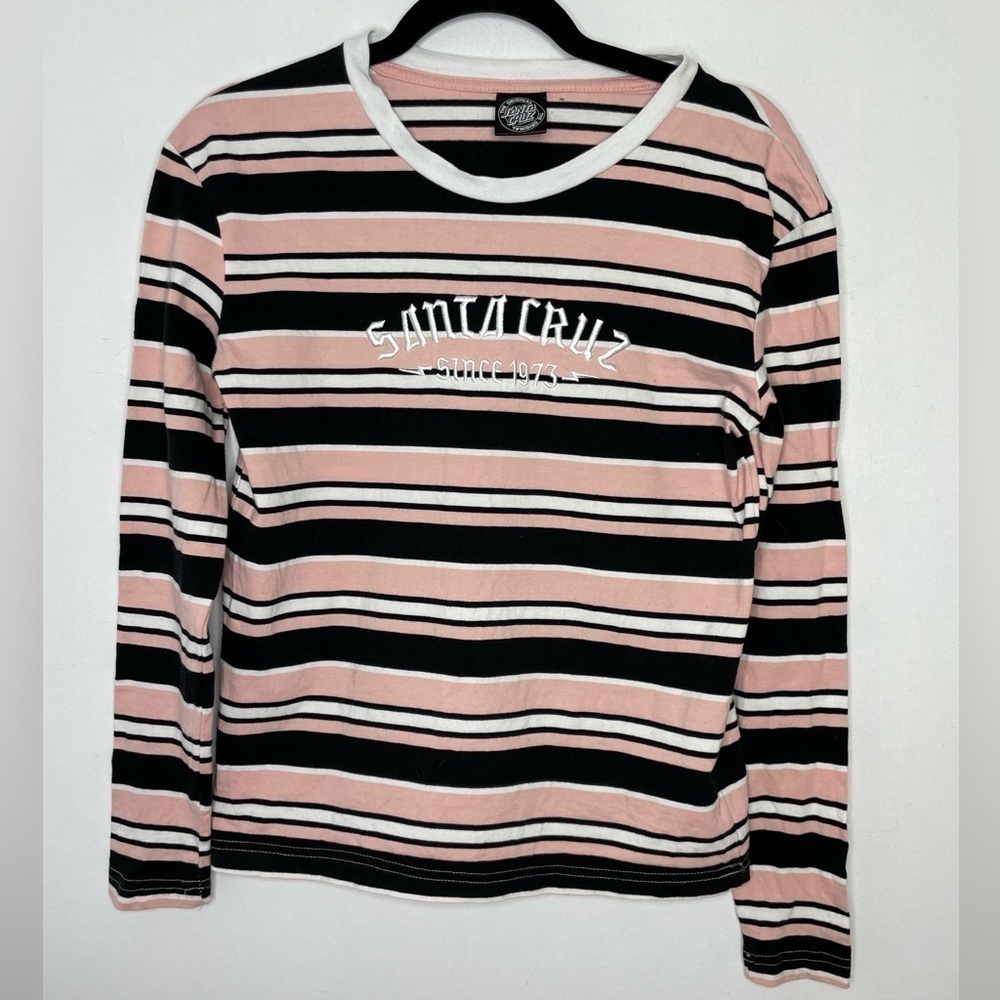 SANTA Cruz stripes embroidered brand top